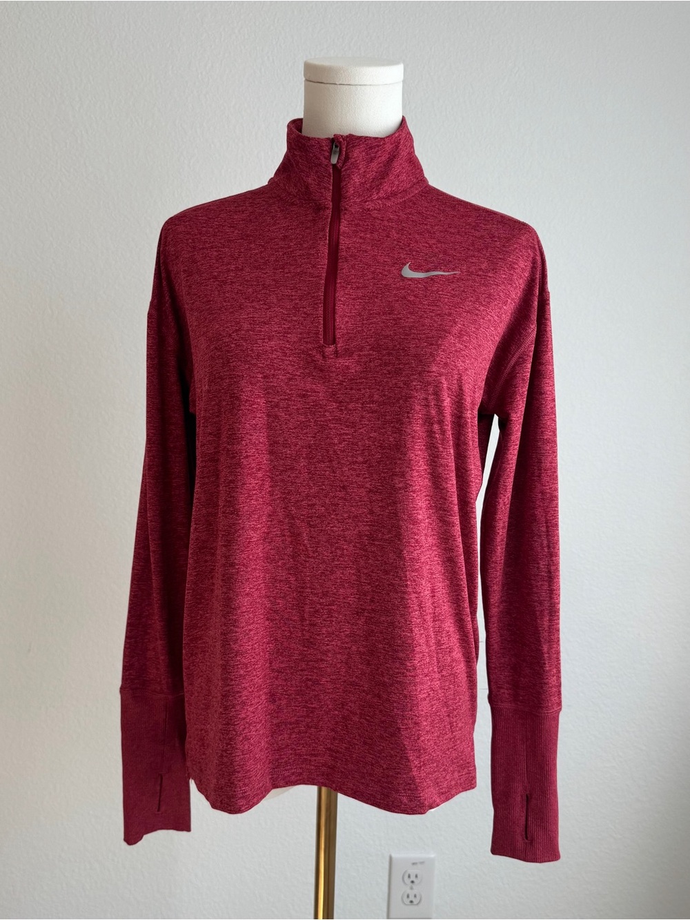 Nike Women's Maroon Heather Long Sleeve Top